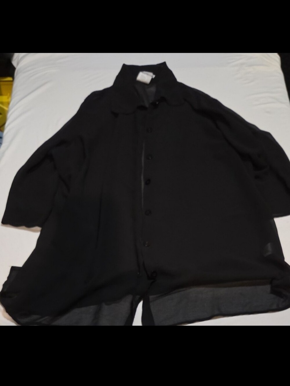 Romans women's 18W black sheer button Blouse #07